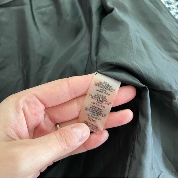 Calvin Klein Tweed White & Blue Dressy Trench Coat Jacket 6 Petite - Picture 7 of 7